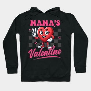 Retro Groovy Mama is My Valentine Cute Heart Boys Girls Kids Hoodie